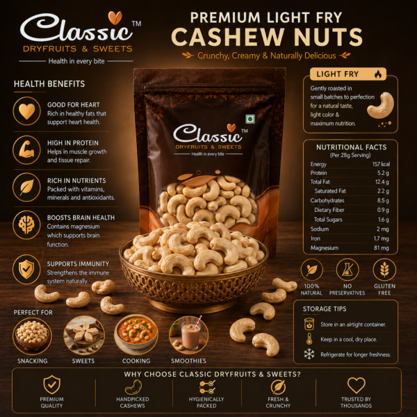 fry cashew 250 gms